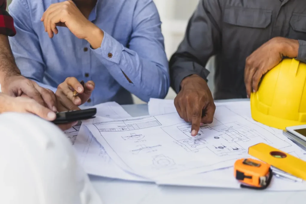 contractor reviewing renovation plans